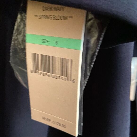 NWT Nanette Lepore Dark Navy Spring Bloom Bell Sleeve Dress in Size 2, 8, 12 - Picture 9 of 10